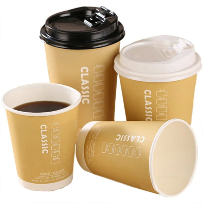 Bicchierini Caffe 8oz/12oz/14oz/16oz/22oz бумажные чашки одноразовые kraft двойные стеновые бумажные чашки для горячих напитков